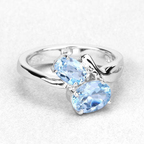 2.55 Carat Genuine Blue Topaz .925 Sterling Silver Ring by Bids.com