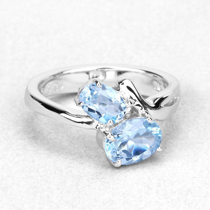 2.55 Carat Genuine Blue Topaz .925 Sterling Silver Ring by Bids.com