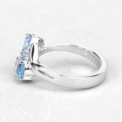 2.55 Carat Genuine Blue Topaz .925 Sterling Silver Ring by Bids.com