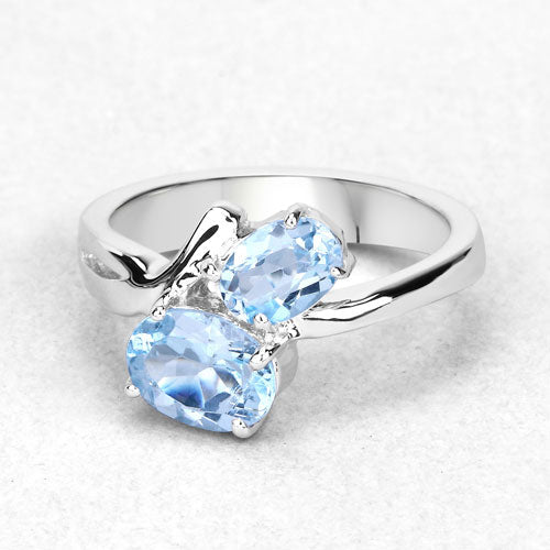 2.55 Carat Genuine Blue Topaz .925 Sterling Silver Ring by Bids.com
