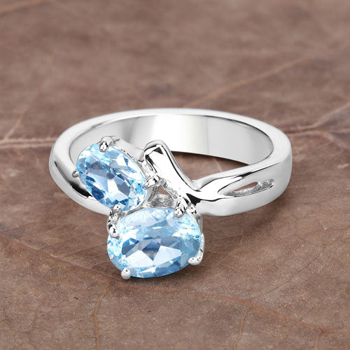 2.55 Carat Genuine Blue Topaz .925 Sterling Silver Ring by Bids.com