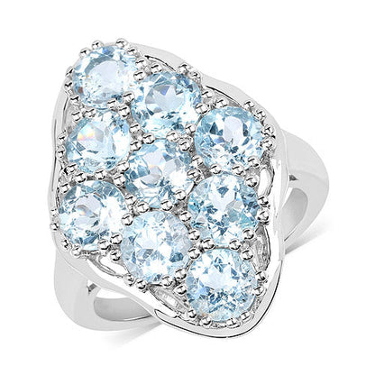 5.40 Carat Genuine Blue Topaz .925 Sterling Silver Ring by Bids.com