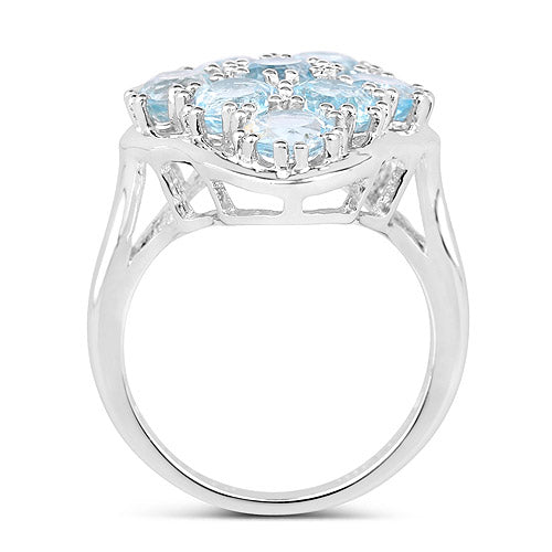 5.40 Carat Genuine Blue Topaz .925 Sterling Silver Ring by Bids.com
