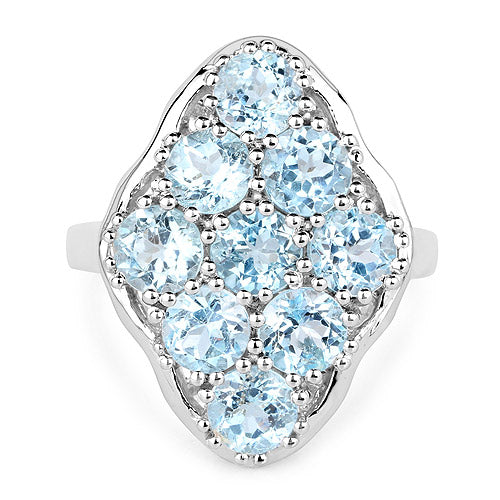 5.40 Carat Genuine Blue Topaz .925 Sterling Silver Ring by Bids.com