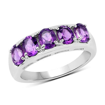 1.70 Carat Genuine Amethyst .925 Sterling Silver Ring by Bids.com