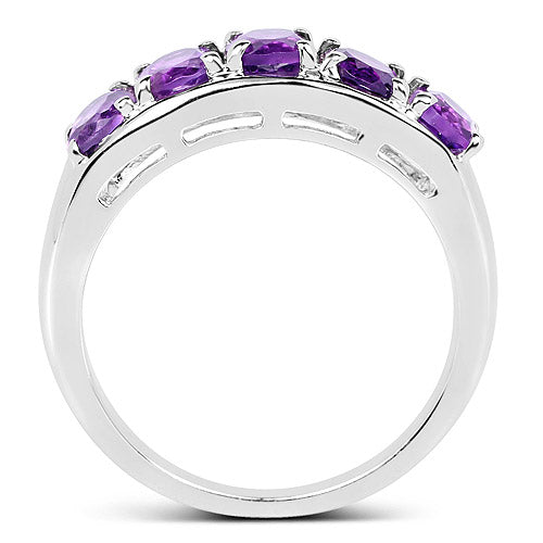1.70 Carat Genuine Amethyst .925 Sterling Silver Ring by Bids.com
