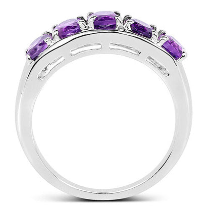 1.70 Carat Genuine Amethyst .925 Sterling Silver Ring by Bids.com