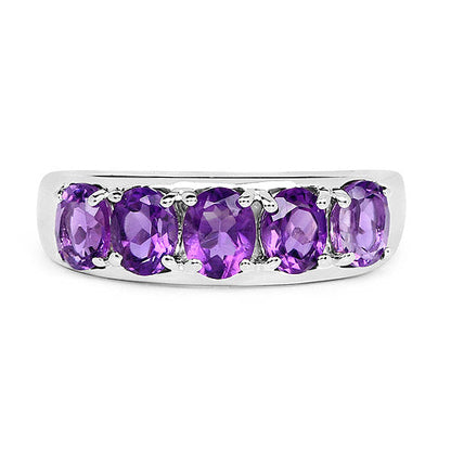 1.70 Carat Genuine Amethyst .925 Sterling Silver Ring by Bids.com