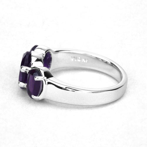 3.20 Carat Genuine Amethyst .925 Sterling Silver Ring  DestGlow