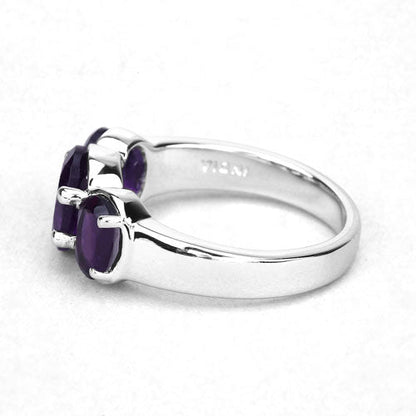 3.20 Carat Genuine Amethyst .925 Sterling Silver Ring  DestGlow