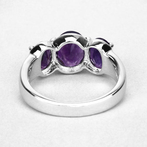 3.20 Carat Genuine Amethyst .925 Sterling Silver Ring  DestGlow