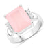 5.72 Carat Genuine Rose Quartz and White Topaz .925 Sterling Silver Ring by Bids.com