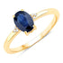 0.97 Carat Genuine Blue Sapphire and White Diamond 10K Yellow Gold Ring  DestGlow