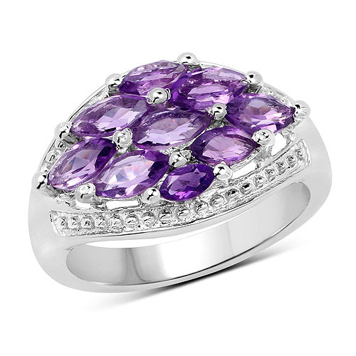 1.91 Carat Genuine Amethyst .925 Sterling Silver Ring by Bids.com