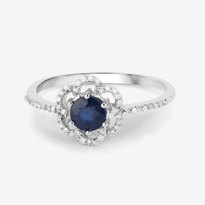 0.78 Carat Genuine Blue Sapphire and White Diamond 14K White Gold Ring by Bids.com