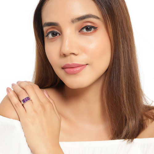 2.85 Carat Genuine Amethyst .925 Sterling Silver Ring by Bids.com