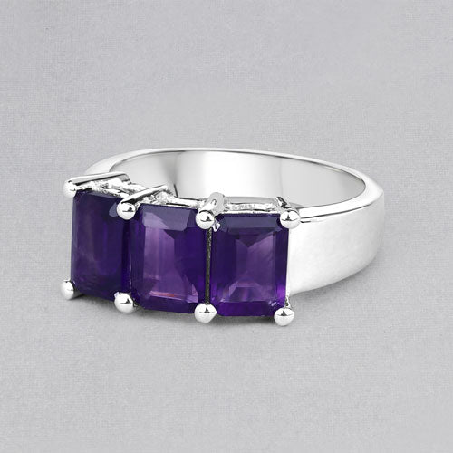 2.85 Carat Genuine Amethyst .925 Sterling Silver Ring by Bids.com