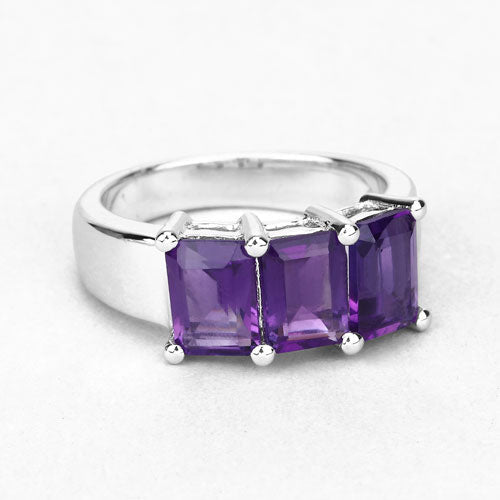 2.85 Carat Genuine Amethyst .925 Sterling Silver Ring by Bids.com