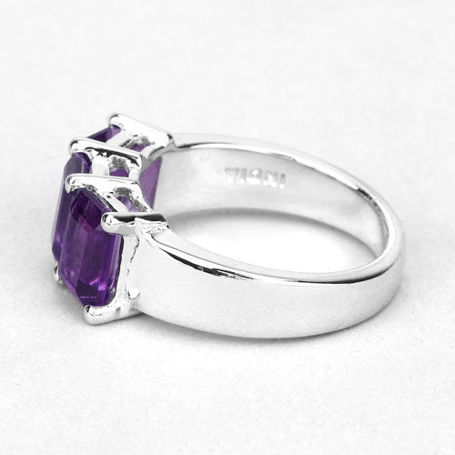 2.85 Carat Genuine Amethyst .925 Sterling Silver Ring by Bids.com