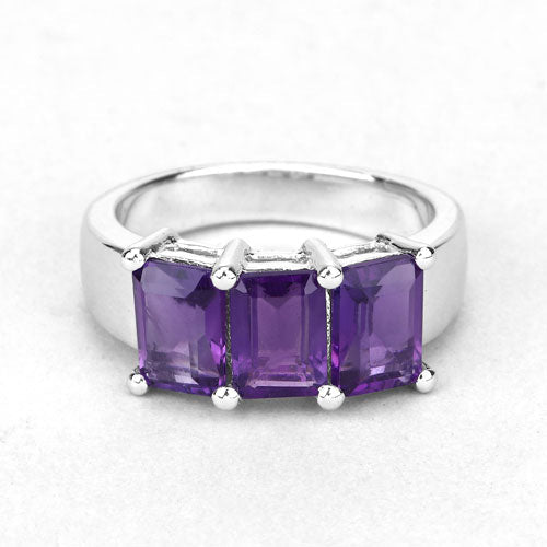 2.85 Carat Genuine Amethyst .925 Sterling Silver Ring by Bids.com