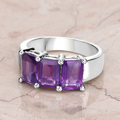 2.85 Carat Genuine Amethyst .925 Sterling Silver Ring by Bids.com