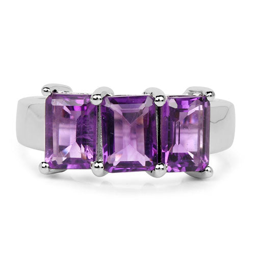 2.85 Carat Genuine Amethyst .925 Sterling Silver Ring by Bids.com
