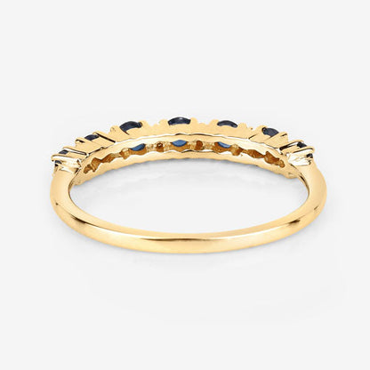 0.43 Carat Genuine Blue Sapphire and White Diamond 14K Yellow Gold Ring by Bids.com