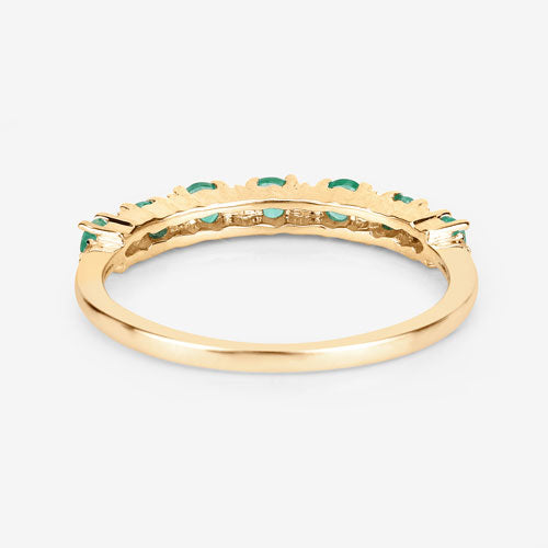 0.41 Carat Genuine Zambian Emerald and White Diamond 14K Yellow Gold Ring by Bids.com