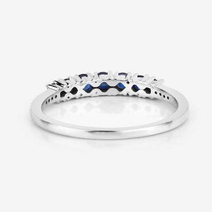 0.45 Carat Genuine Blue Sapphire and White Diamond 14K White Gold Ring by Bids.com