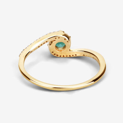 0.33 Carat Genuine Zambian Emerald and White Diamond 14K Yellow Gold Ring by Bids.com