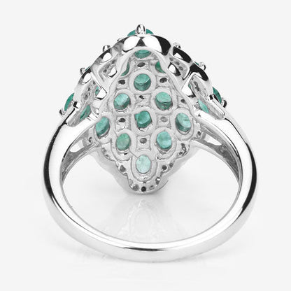 2.68 Carat Genuine Zambian Emerald and White Zircon .925 Sterling Silver Ring by Bids.com
