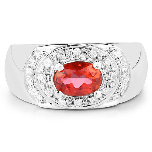 1.37 Carat Genuine Pink Topaz and White Cubic Zirconia .925 Sterling Silver Ring by Bids.com