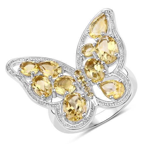 4.43 Carat Genuine Citrine .925 Sterling Silver Ring by Bids.com