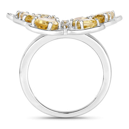 4.43 Carat Genuine Citrine .925 Sterling Silver Ring by Bids.com