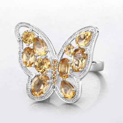 4.43 Carat Genuine Citrine .925 Sterling Silver Ring by Bids.com