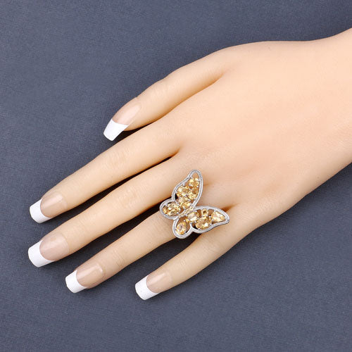 4.43 Carat Genuine Citrine .925 Sterling Silver Ring by Bids.com