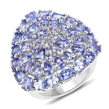 5.93 Carat Genuine Tanzanite .925 Sterling Silver Ring by Bids.com