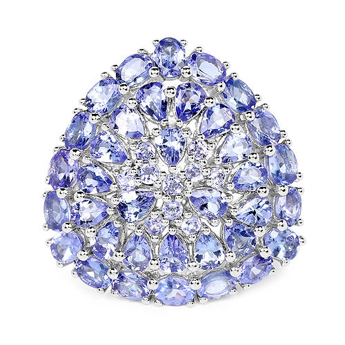 5.93 Carat Genuine Tanzanite .925 Sterling Silver Ring by Bids.com