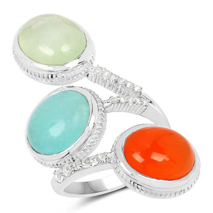 9.50 Carat Genuine Multi Stone .925 Sterling Silver Ring by Bids.com