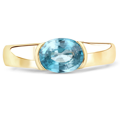 2.00 Carat Genuine Blue Zircon .925 Sterling Silver Ring by Bids.com