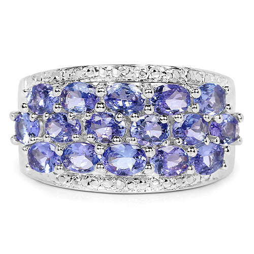 2.72 Carat Genuine Tanzanite .925 Sterling Silver Ring by Bids.com