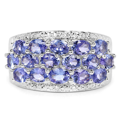 2.72 Carat Genuine Tanzanite .925 Sterling Silver Ring by Bids.com