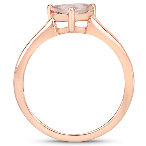 0.90 Carat Genuine Morganite .925 Sterling Silver Ring by Bids.com