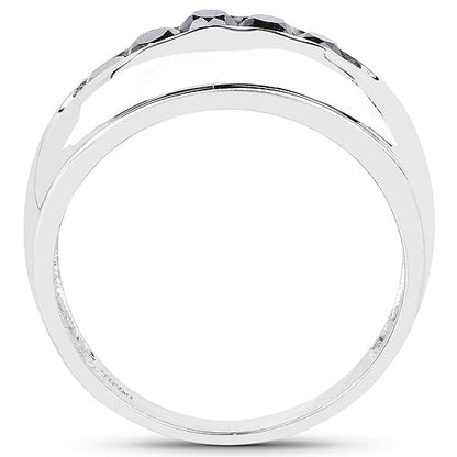 0.50 Carat Genuine Black Diamond .925 Sterling Silver Ring by Bids.com