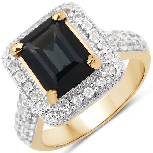 5.03 Carat Genuine London Blue Topaz and White Topaz .925 Sterling Silver Ring by Bids.com