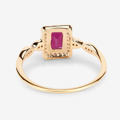 0.75 Carat Genuine Ruby and White Diamond 14K Yellow Gold Ring by Bids.com