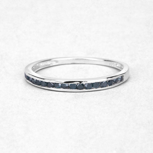 0.20 Carat Genuine Blue Diamond .925 Sterling Silver Ring by Bids.com