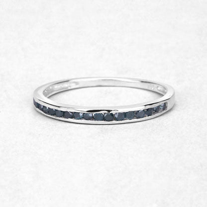 0.20 Carat Genuine Blue Diamond .925 Sterling Silver Ring by Bids.com