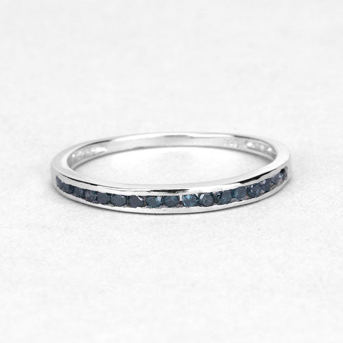 0.20 Carat Genuine Blue Diamond .925 Sterling Silver Ring by Bids.com