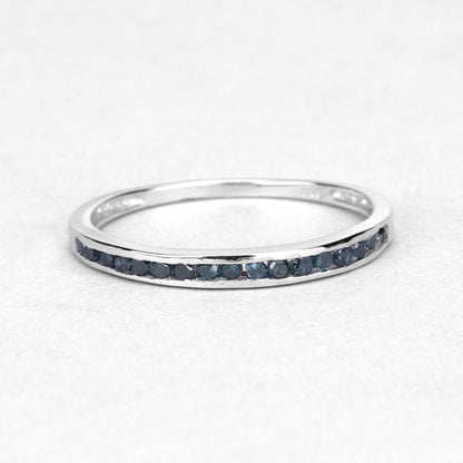 0.20 Carat Genuine Blue Diamond .925 Sterling Silver Ring by Bids.com